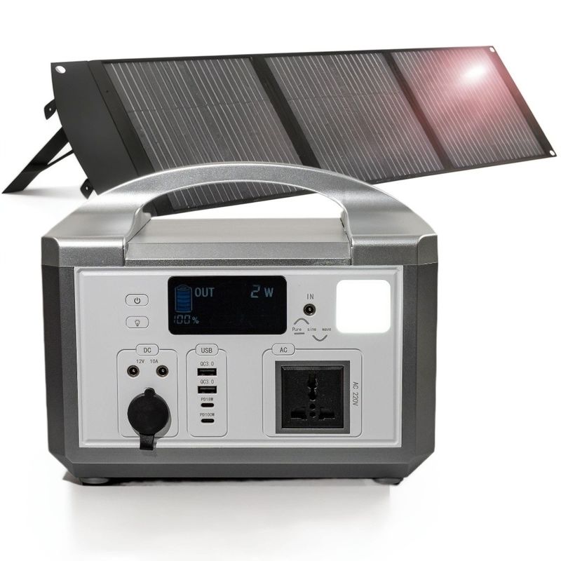 LED Light / SOS Light 300W Outdoor Energy Power Supply With Wireless Charging Solar Portable Power Bank For Outdoor Hiking
